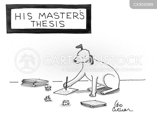 animal cartoon with animals and the caption His Master's Thesis. by Leo Cullum