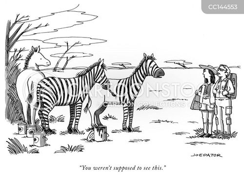 safari cartoon with animal and the caption "You weren't supposed to see this." by Joe Dator
