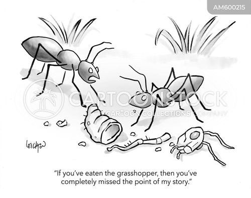 grasshopper and ant cartoon