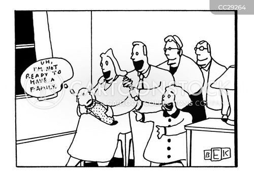 baby cartoon with babies and the caption "Uh, I'm not ready to have a family" by Bruce Kaplan