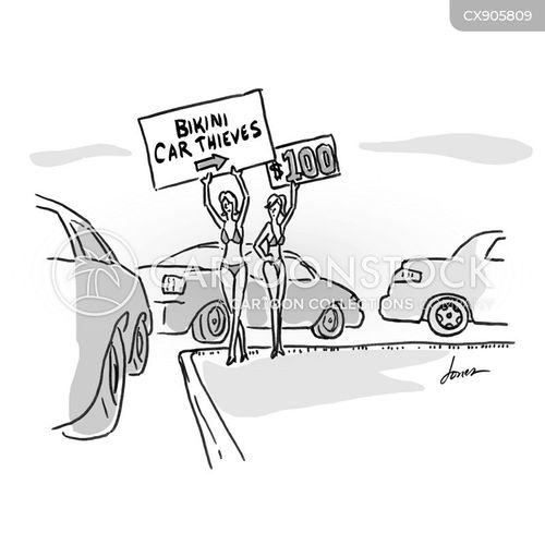 Bikini Car Wash Cartoons and Comics - funny pictures from CartoonStock