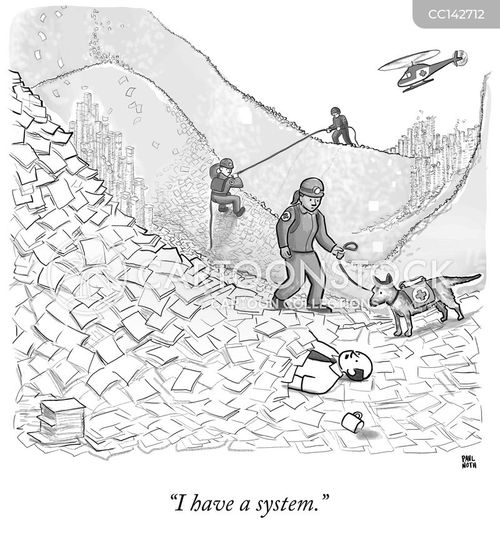 paperwork cartoon with business and the caption "I have a system." by Paul Noth