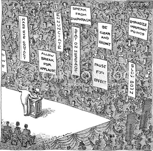 campaign rally cartoon with campaign rallies and the caption Campaign rally. by John O'Brien
