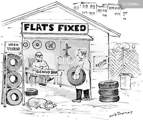 Flat Tire Cartoon