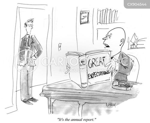 strategic planning cartoon with great expectations and the caption "It's the annual report." by Mike Lynch
