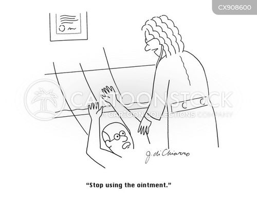 doctor cartoon with doctors and the caption "Stop using the ointment." by Joe di Chiarro