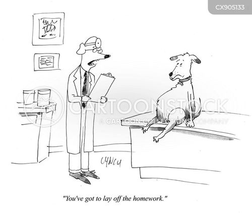 dog ate my homework cartoon with dog ate homework and the caption "You've got to lay off the homework." by Mike Lynch