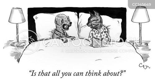 Dog Hogging Bed Cartoon