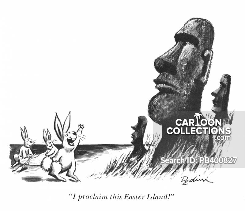 Easter Island Statues Cartoons and Comics funny pictures from