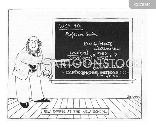 academic writing cartoon with education and the caption New Course At The New School by Jack Ziegler