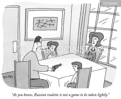 Russian roulette versus Olympia roulette, Cartoon