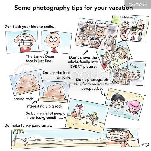 travel cartoon with holidays and the caption Some Photography Tips For Your Vacation by Betje