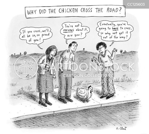 pathway cartoon with why did the chicken cross the road and the caption Why did the chicken cross the road? by Roz Chast
