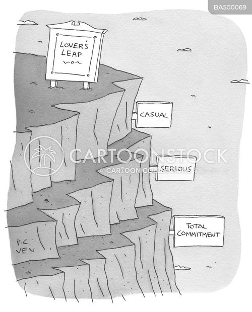 lover's leap cartoon with lovers leap and the caption Lovers' Leap by P. C. Vey