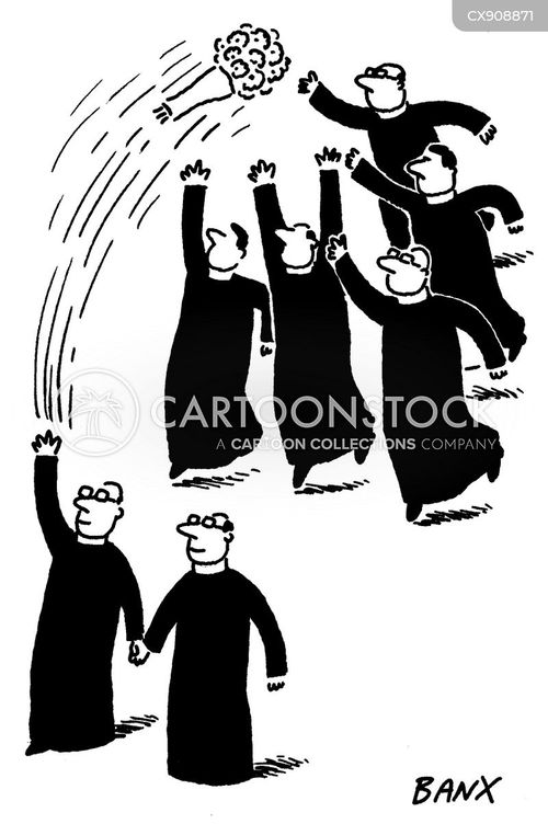 clergy cartoon with marriage and the caption Priests getting married by Jeremy Banx