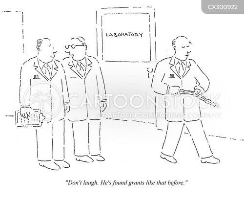 scientific research cartoon with medical research and the caption "Don't laugh. He's found grants like that before." by Bob Mankoff