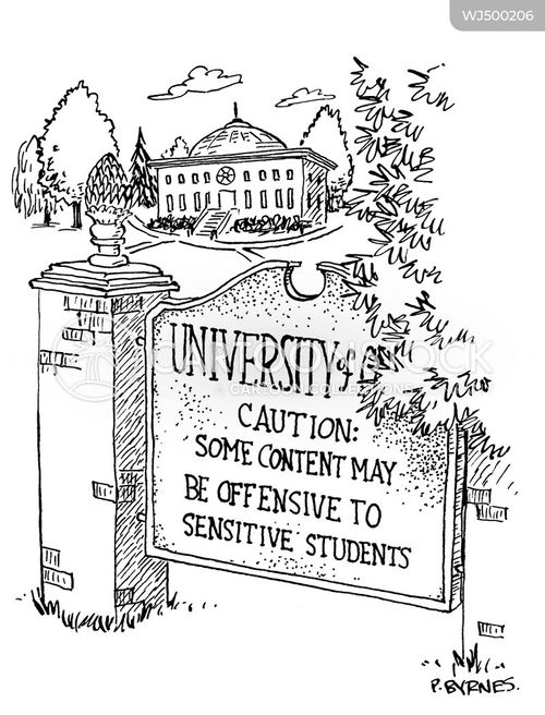 college campus cartoon