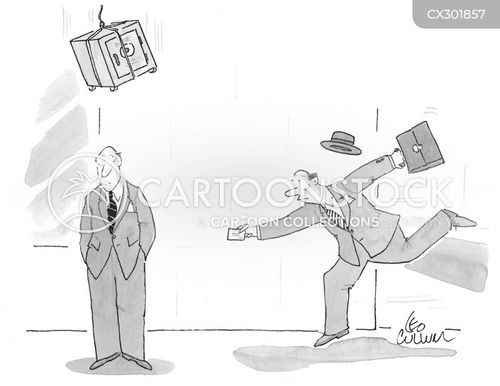 slip and fall cartoon with solicitor and the caption Lawyer rushes to give man business card after he is injured. by Leo Cullum