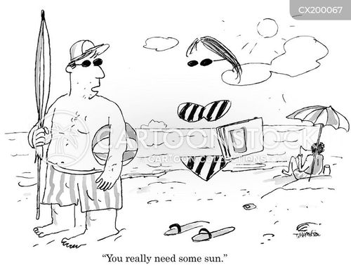beach cartoon with vitamin d and the caption "You really need some sun." by Tim Hamilton