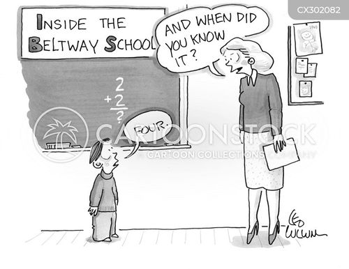 political science cartoon with beltway and the caption Inside the Beltway School by Leo Cullum
