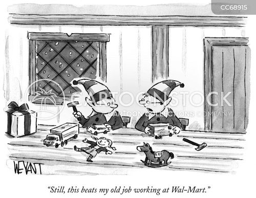retail cartoon with working in retail and the caption "Still, this beats my old job working at Wal-Mart." by Christopher Weyant